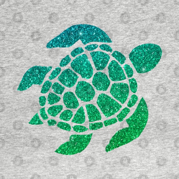 Green Ombre Faux Glitter Turtle by Felicity-K